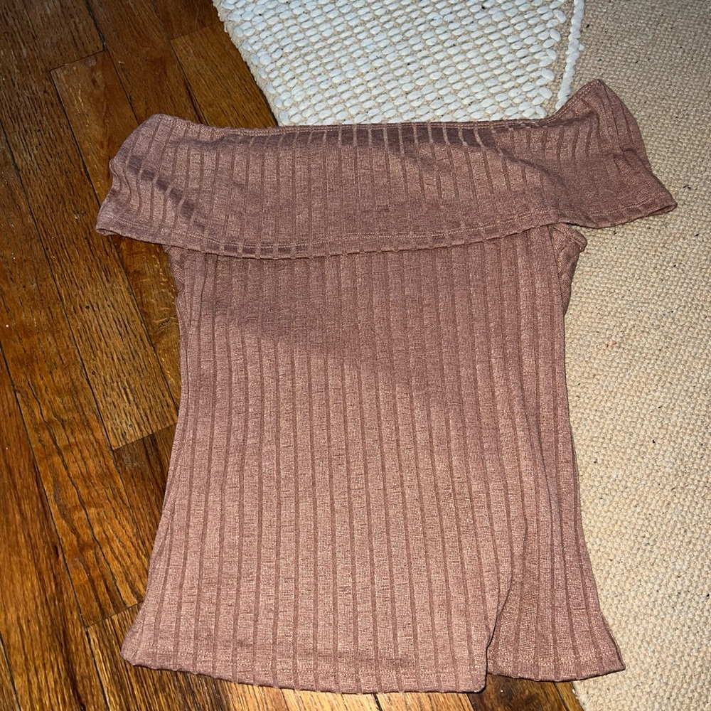 Off the shoulder tight tan top size medium